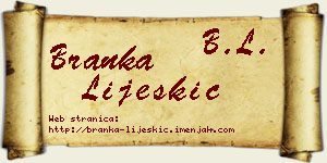 Branka Lijeskić vizit kartica